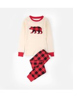 Little Blue House Buffalo Plaid Kids Appliqué Pajama Set