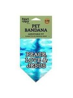 Paws & Pray Pet Bandana "Peace, Love & Jesus"