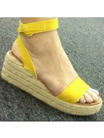 Chase/Chloe Yellow Suede platform sandal