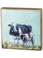Primitives by Kathy Box Sign Cow and Calf