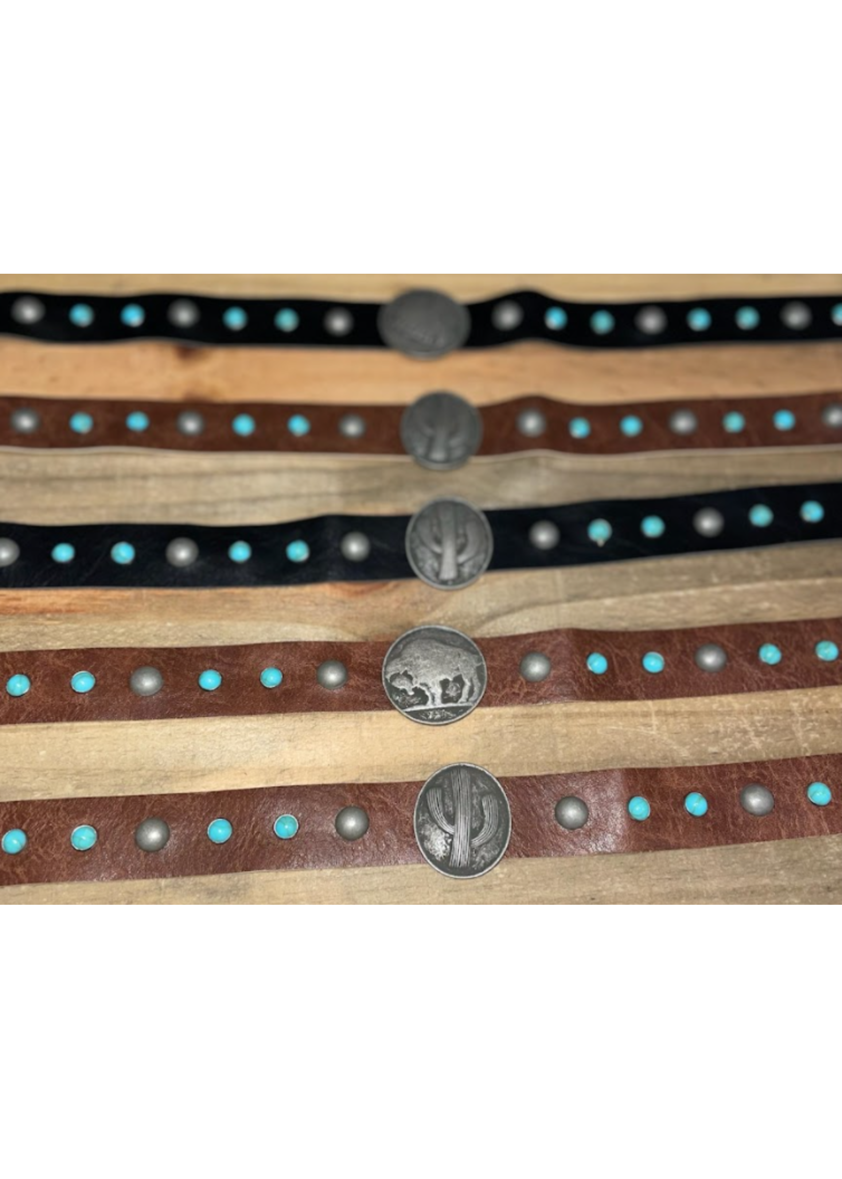 Leather Hat Band w/ Turquoise