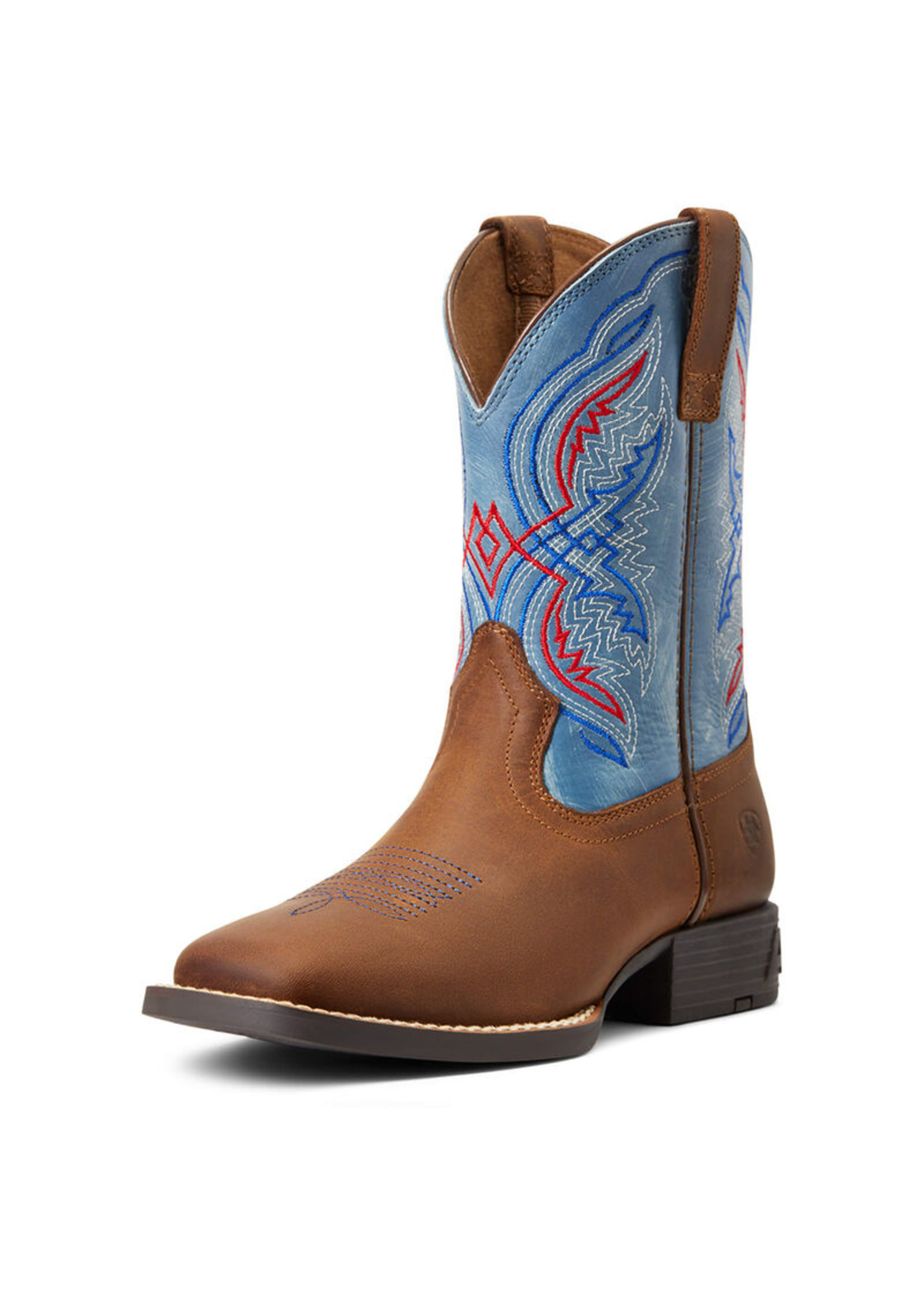 Ariat Double Kicker Distressed Brown/Stone Blue Youth Boot