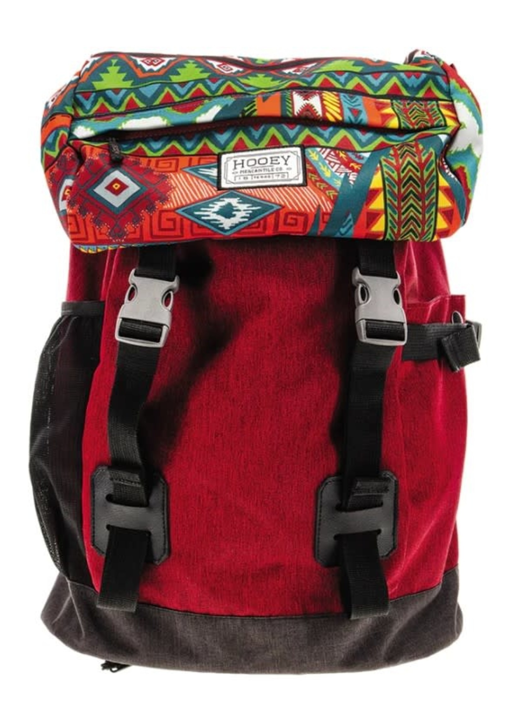 Hooey "Topper II" Cranberry Body w Multi Aztec Lid Hooey Backpack