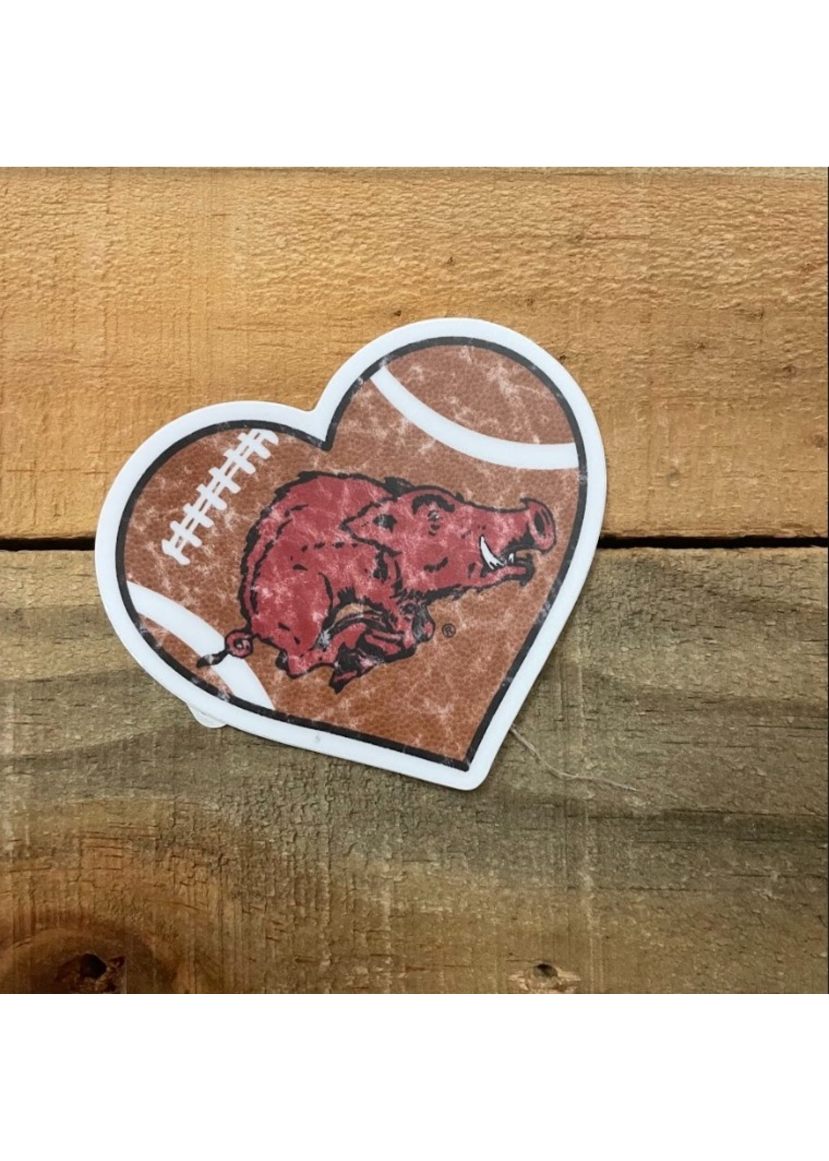 Southern Trend Football Heart Hog Sticker