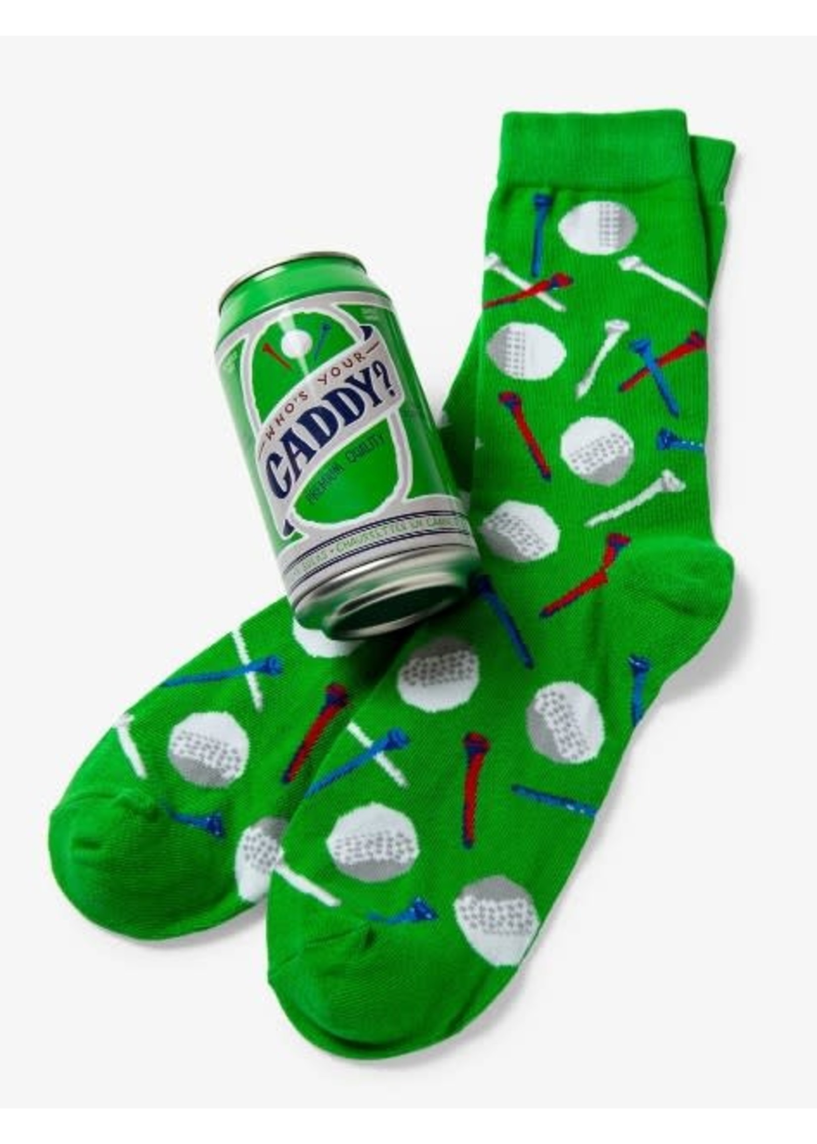 Little Blue House Who’s Your Caddy Men's Beer Can Socks