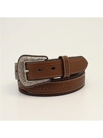 Ariat Leather Belt w Round Copper Conchos w Silver Cross - A1038302
