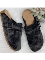 Jack & Diane's Boutique Black Women's Mules Casual Flats Shoes with Buckle