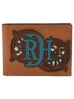 Red Dirt Hat Co Mens Wallet Bifold Leather Cut Out Logo Tan