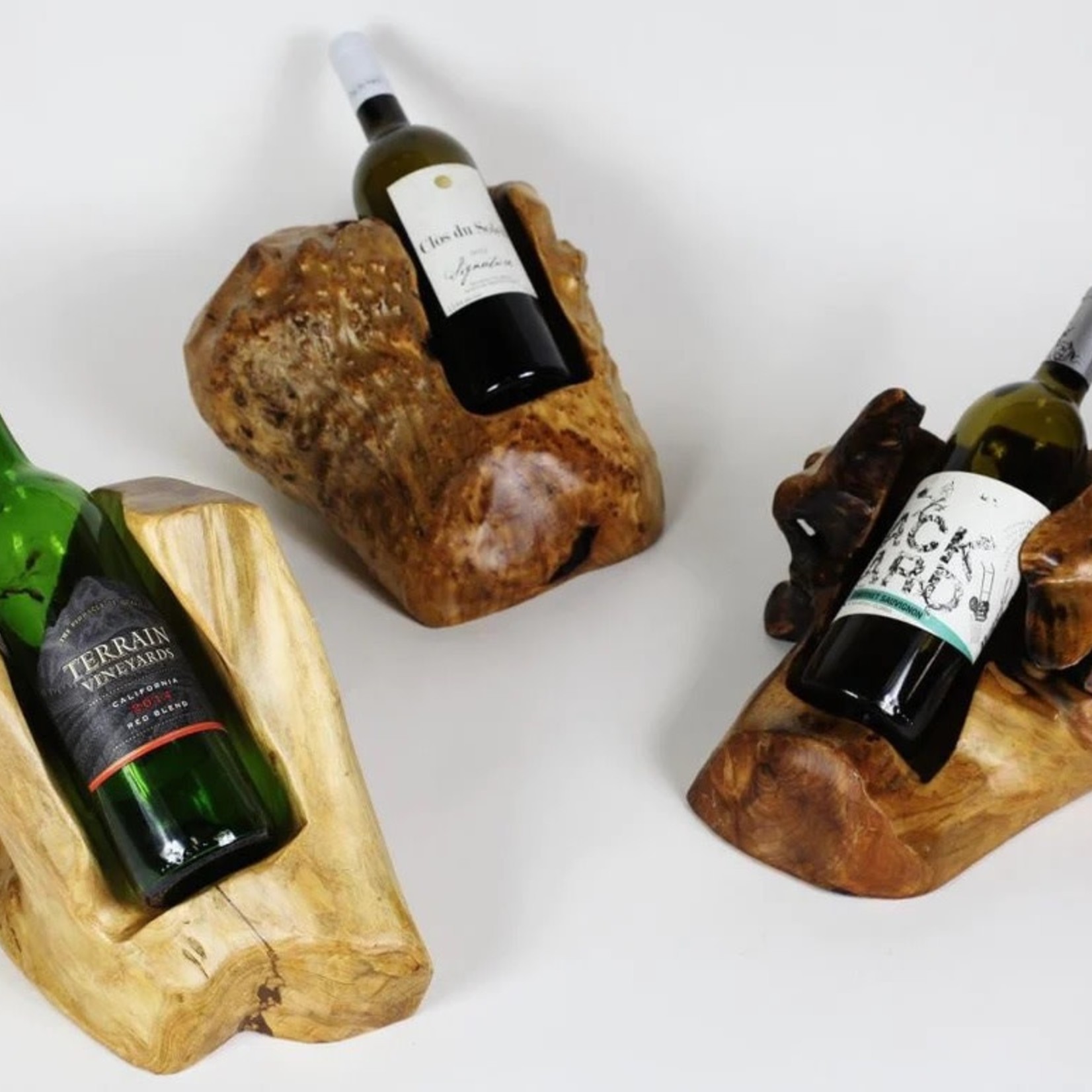 Wood Live Edge Wine Bottle Holder 1