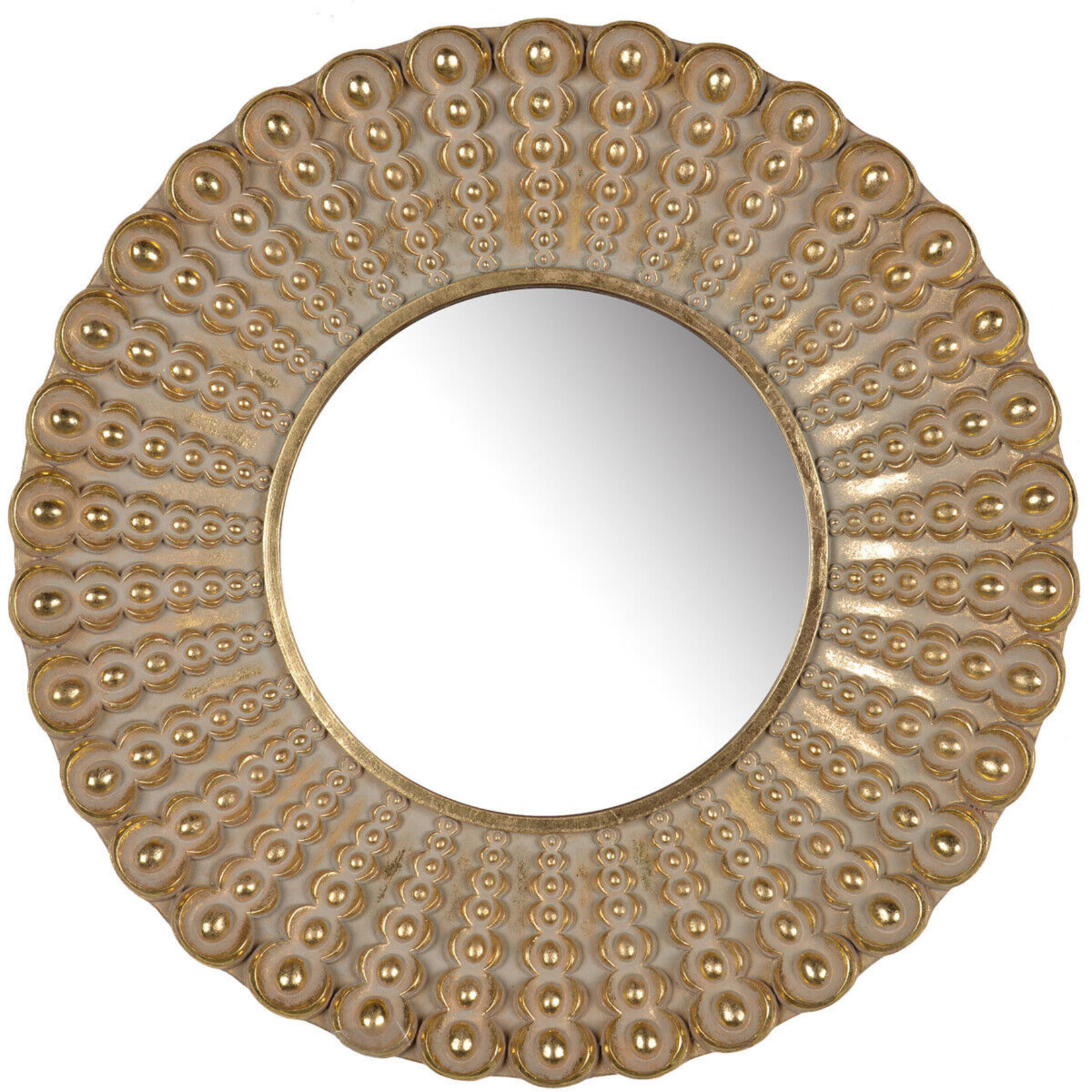 Aubrey Gold Beaded Sunburst  Mirror- 18.5"