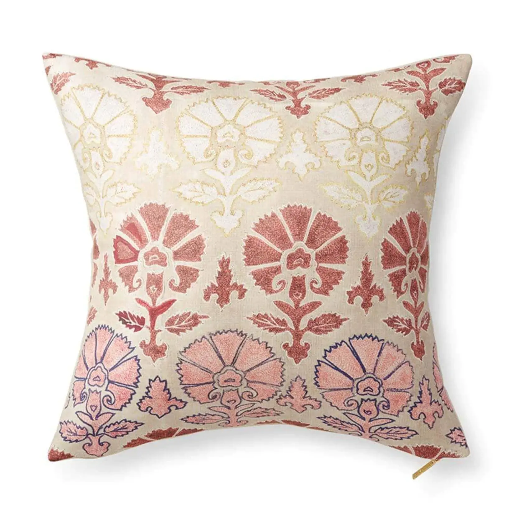 Blush Daisy Suzani Pillow 22" W x 22" H