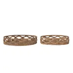 Round Hand-Woven Bankuan Tray- Set of 2