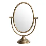 Antique Brass Finish Mirror On Stand