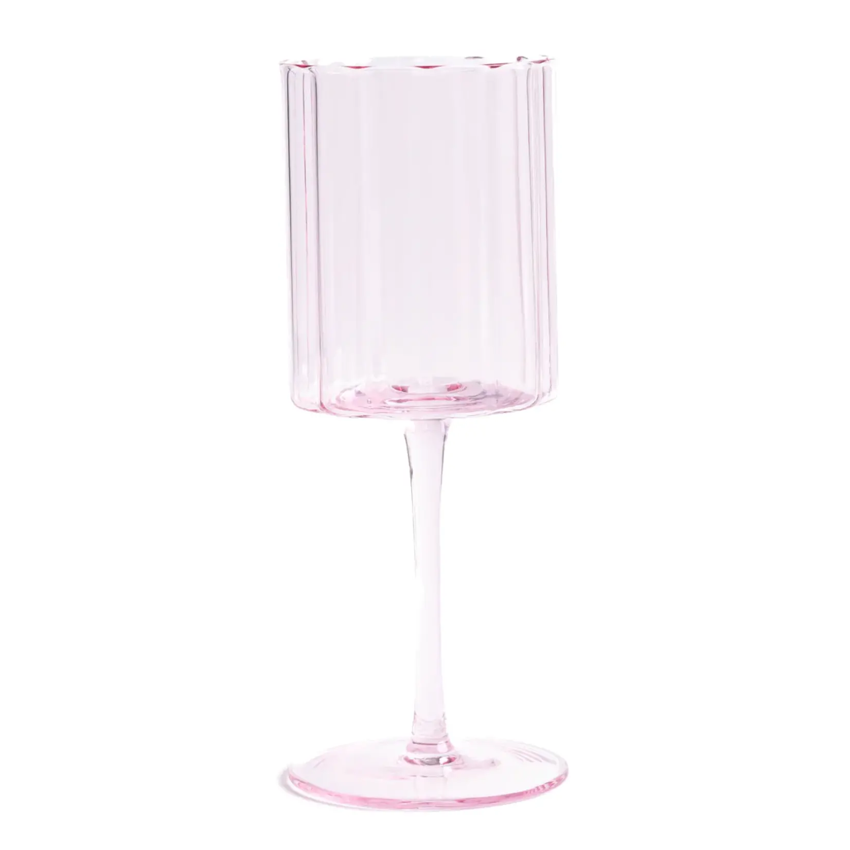 Rose Scalloped Rim Wine Glass-Set of 4