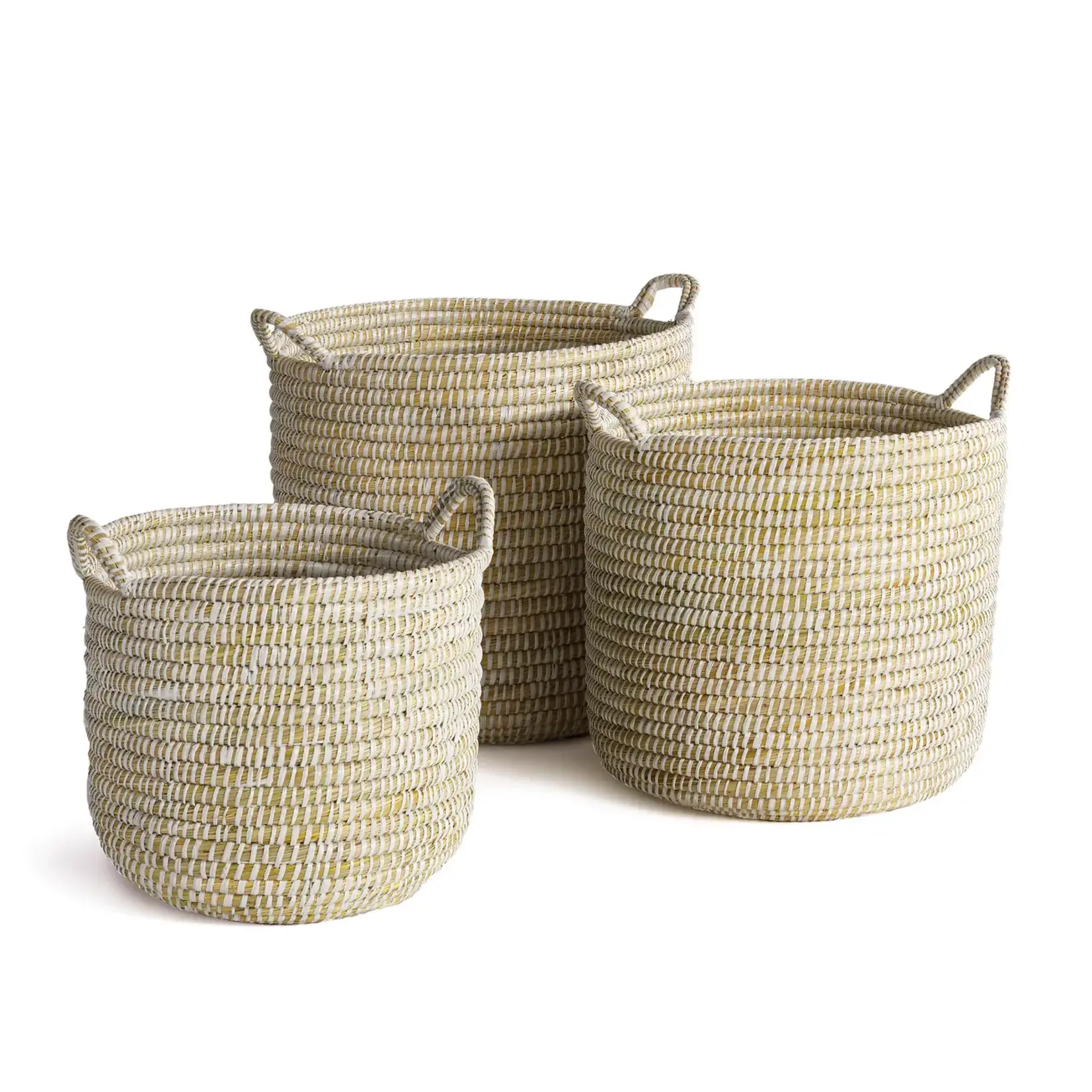 Rivergrass Round Baskets w/Handles- Set of 3