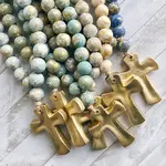 Teal colored cross blessing bead!