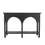Black Wood Console Table w/ Gold Accents