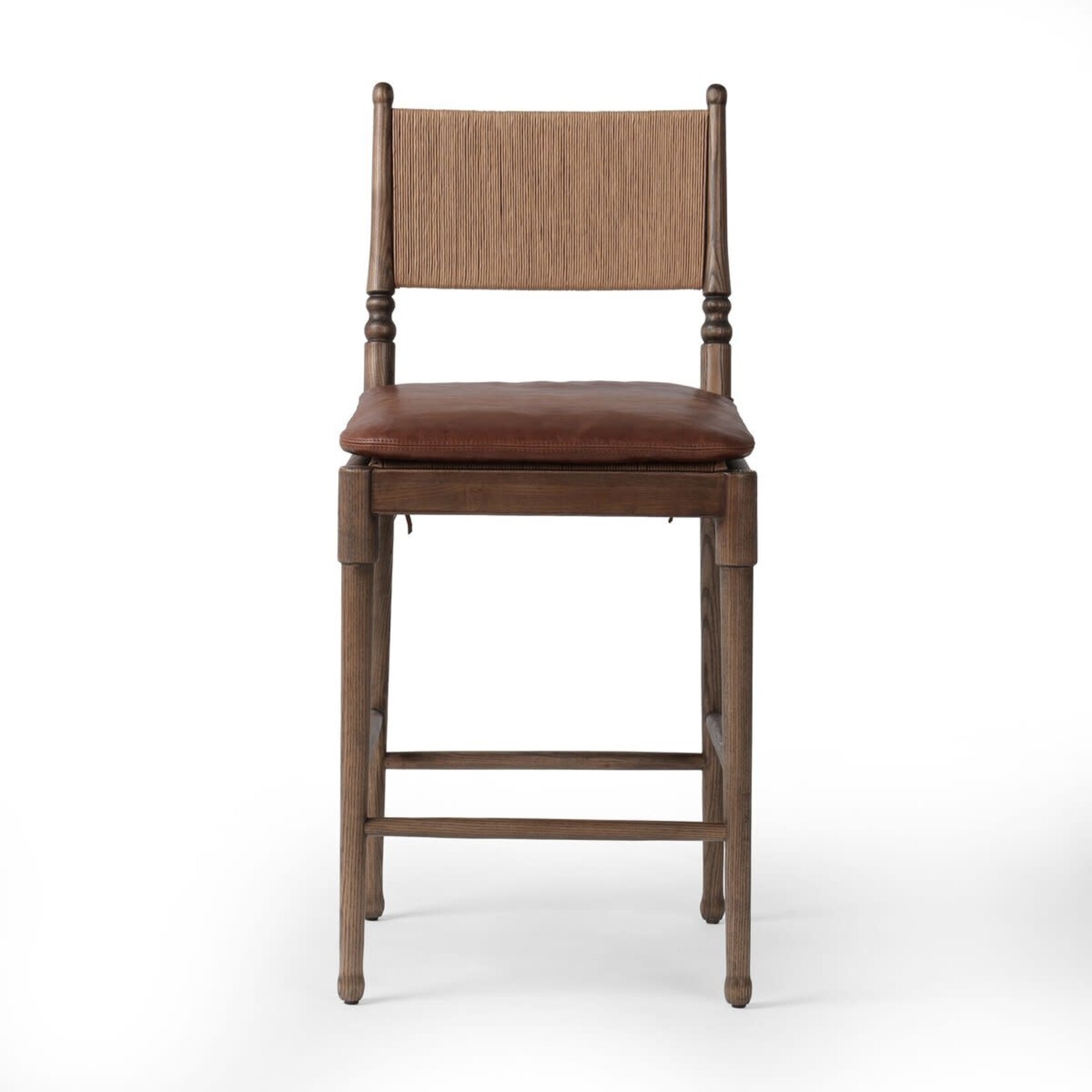 Fayth Stool-Mahogany Leather- Counter