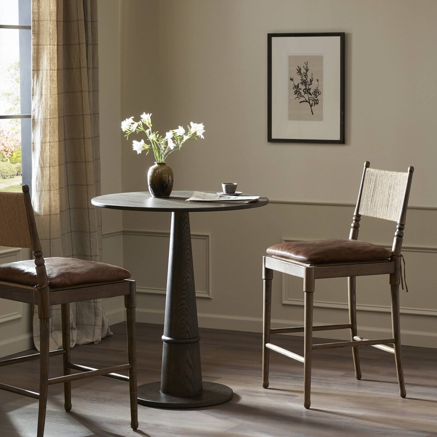 Fayth Stool-Mahogany Leather- Counter