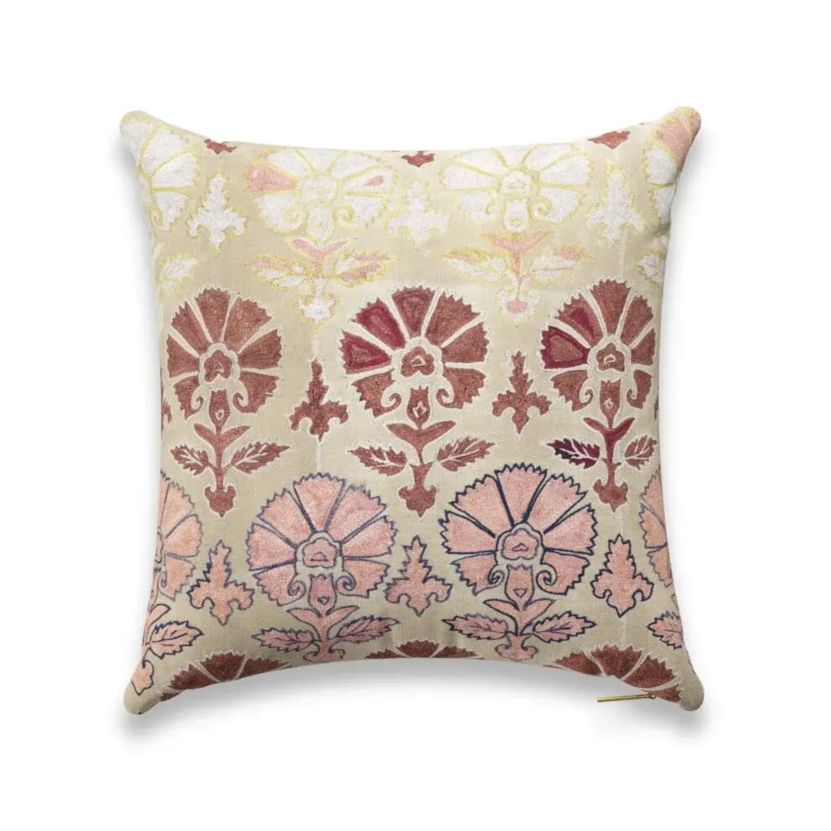 Blush Daisy Suzani Pillow-22x22