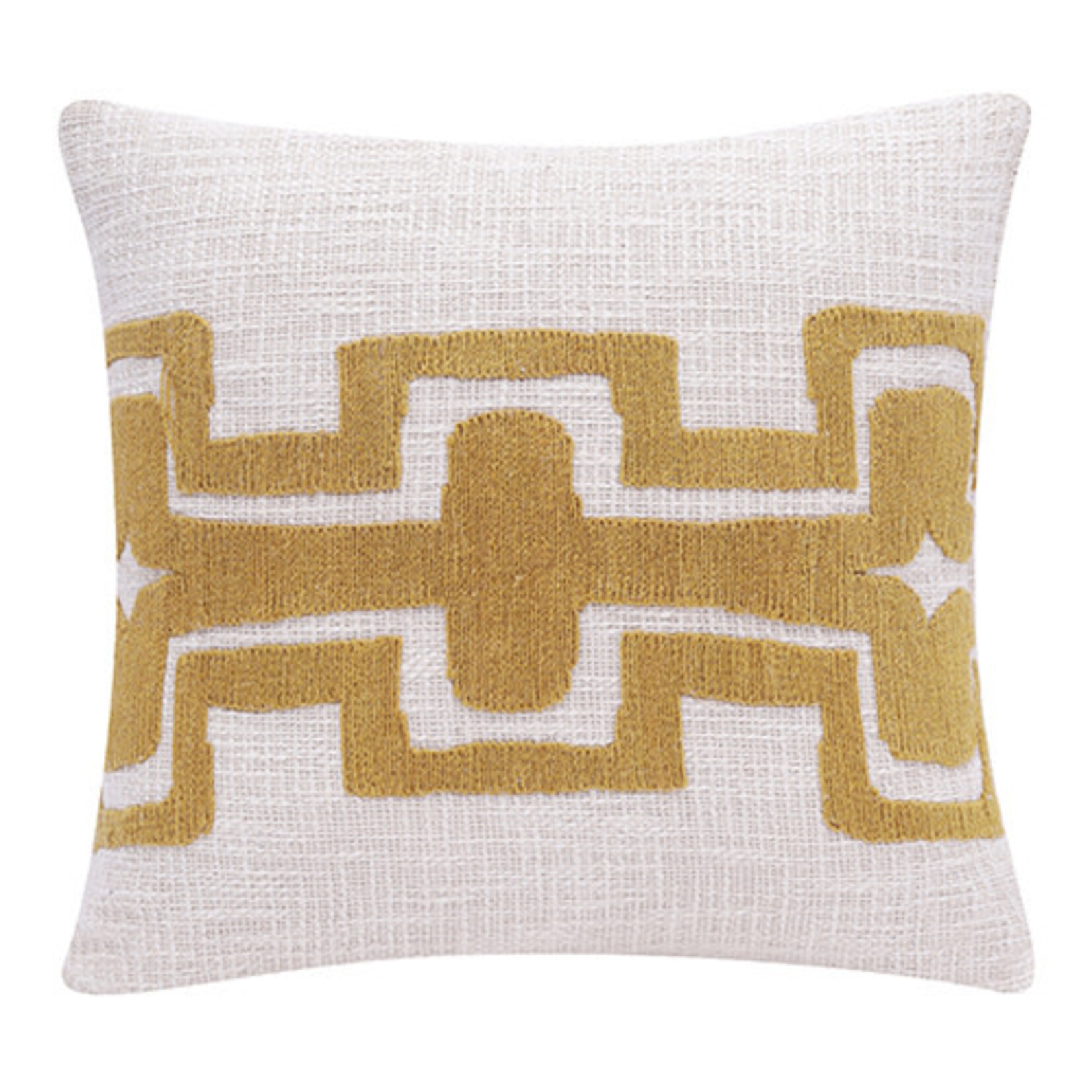 Ochre & White Pillow- 20x20