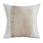 Ivory & Beige Cowhide Pillow w/ Insert- 20x20