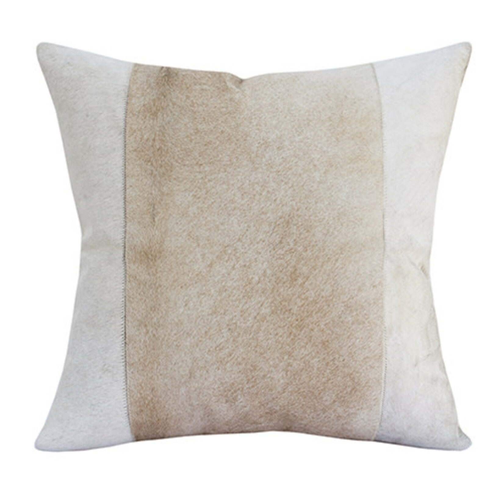 Ivory & Beige Cowhide Pillow w/ Insert- 20x20