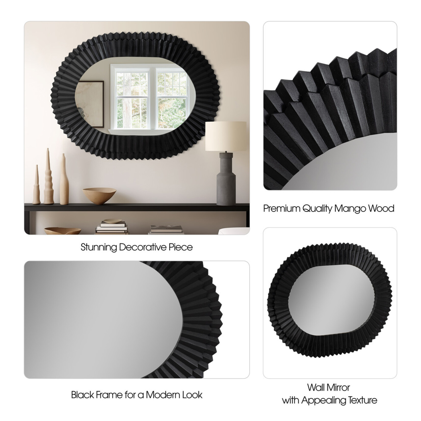 Tribeca Carved Wood Wall Mirror