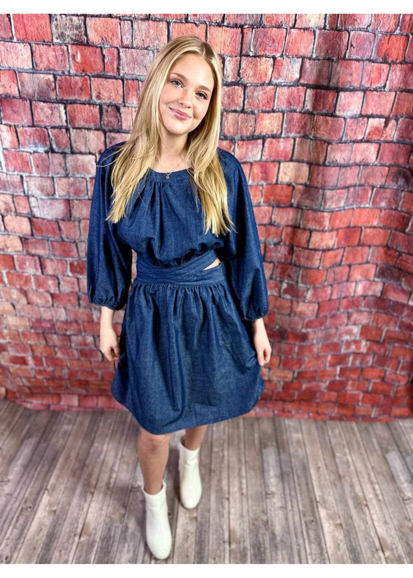 Indigo Soft Washed Mini Dress