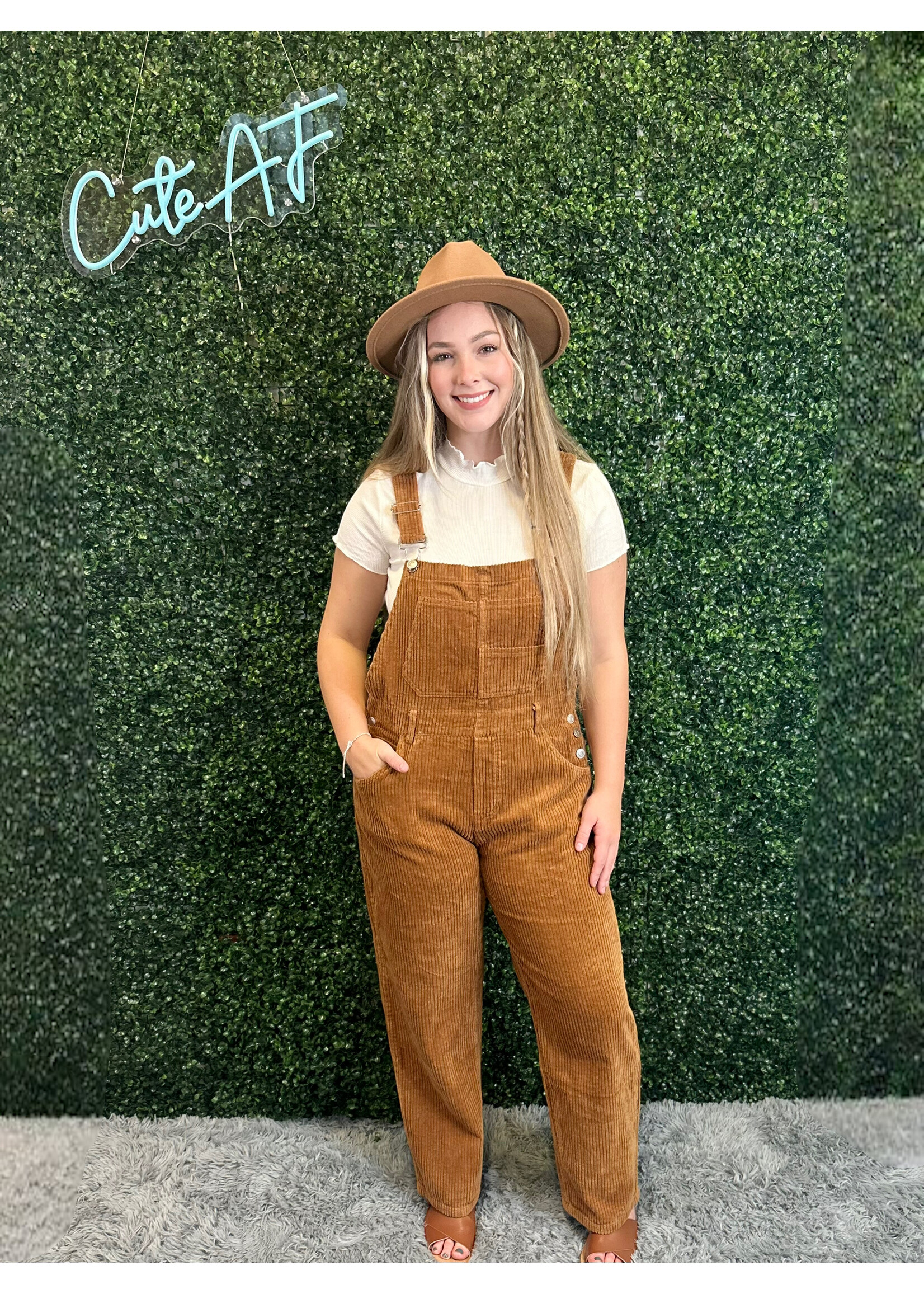 Camel Corduroy Overalls