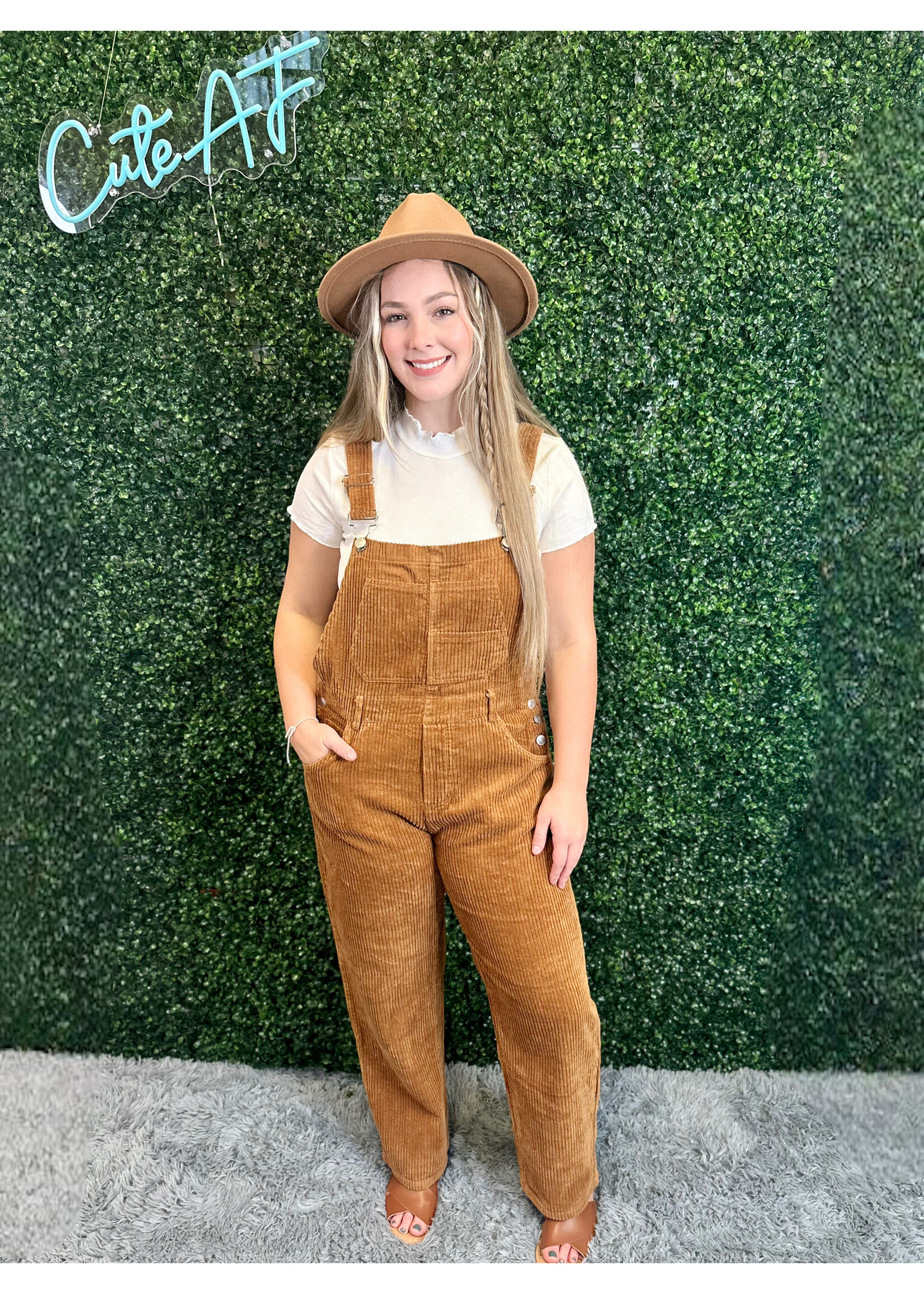 Camel Corduroy Overalls