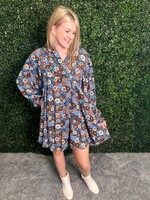 Umgee Teal Floral Dress