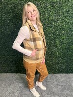 Taupe Plaid Vest