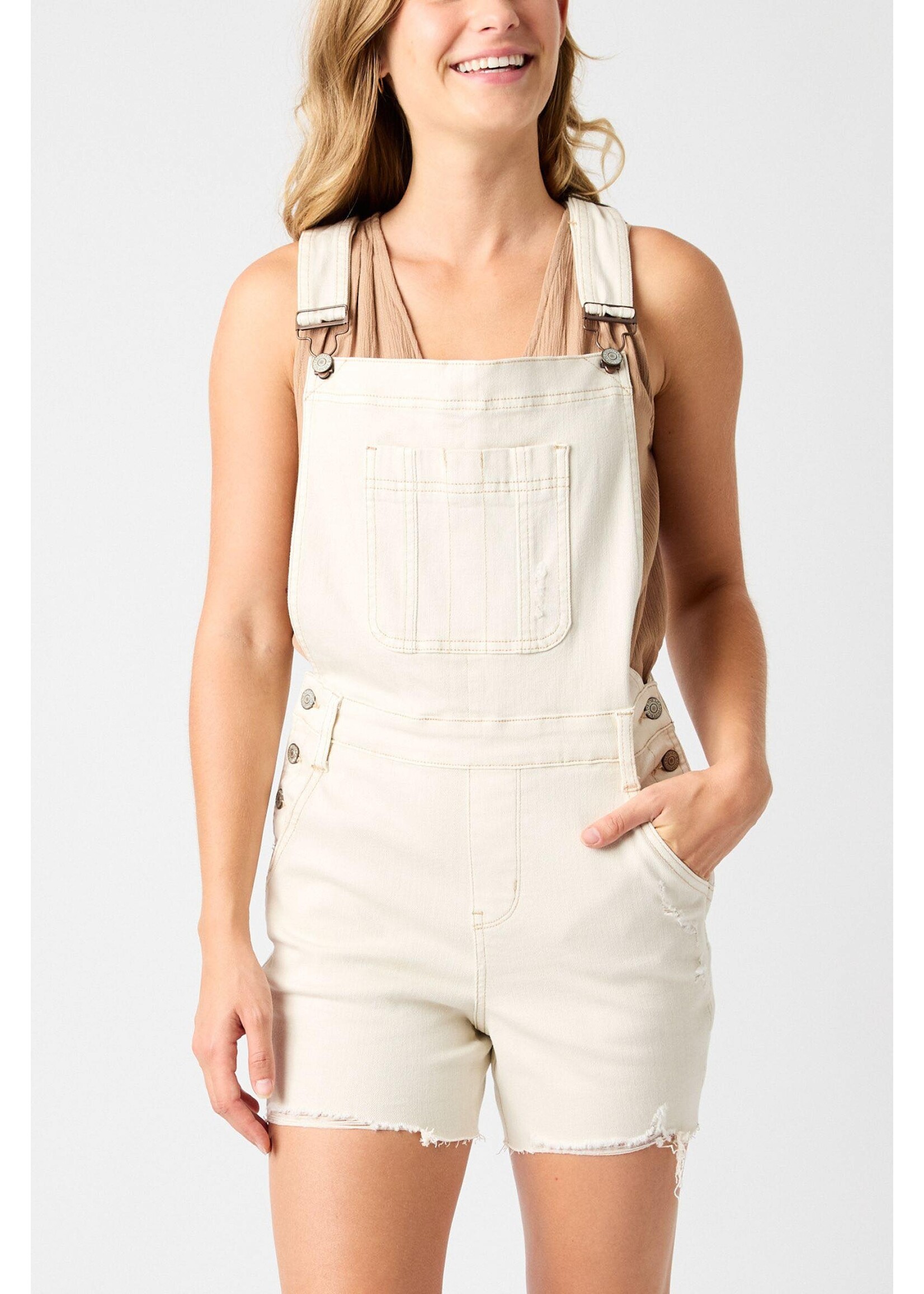 Judy Blue JB Ecru Overall Shorts