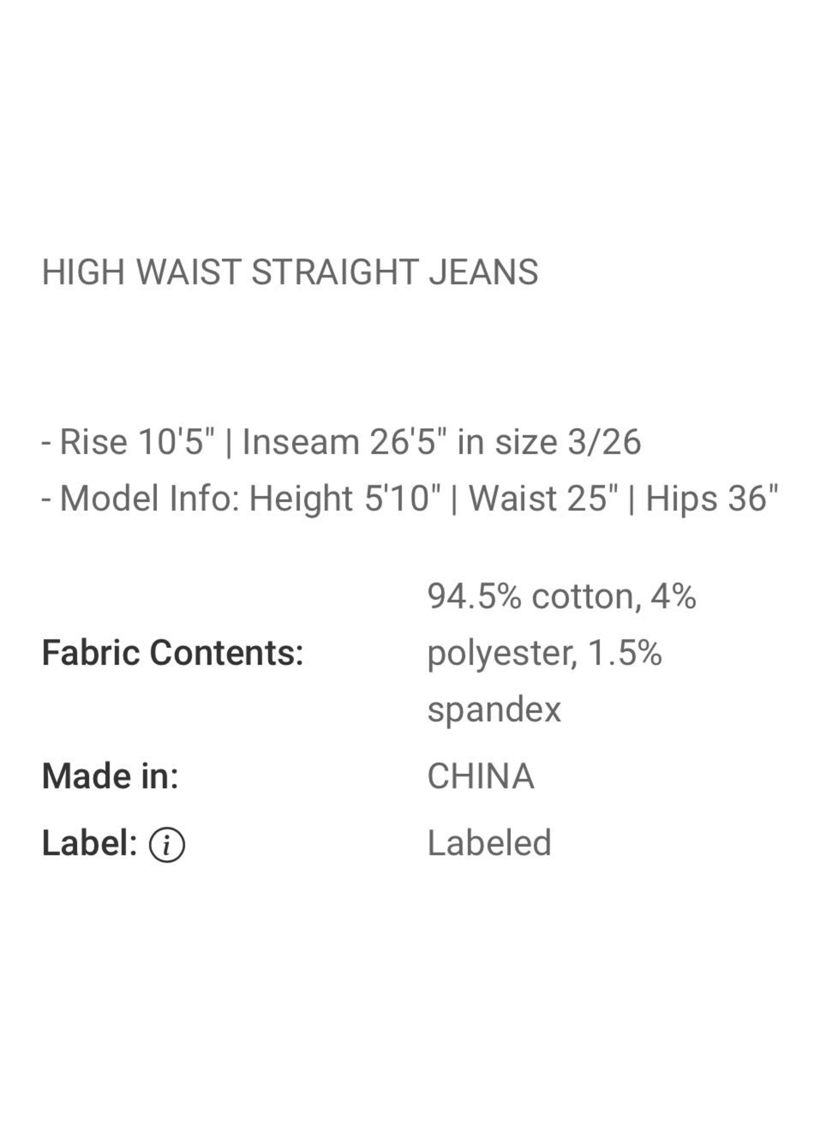 Risen Risen Light Wash High Waist Straight Jeans