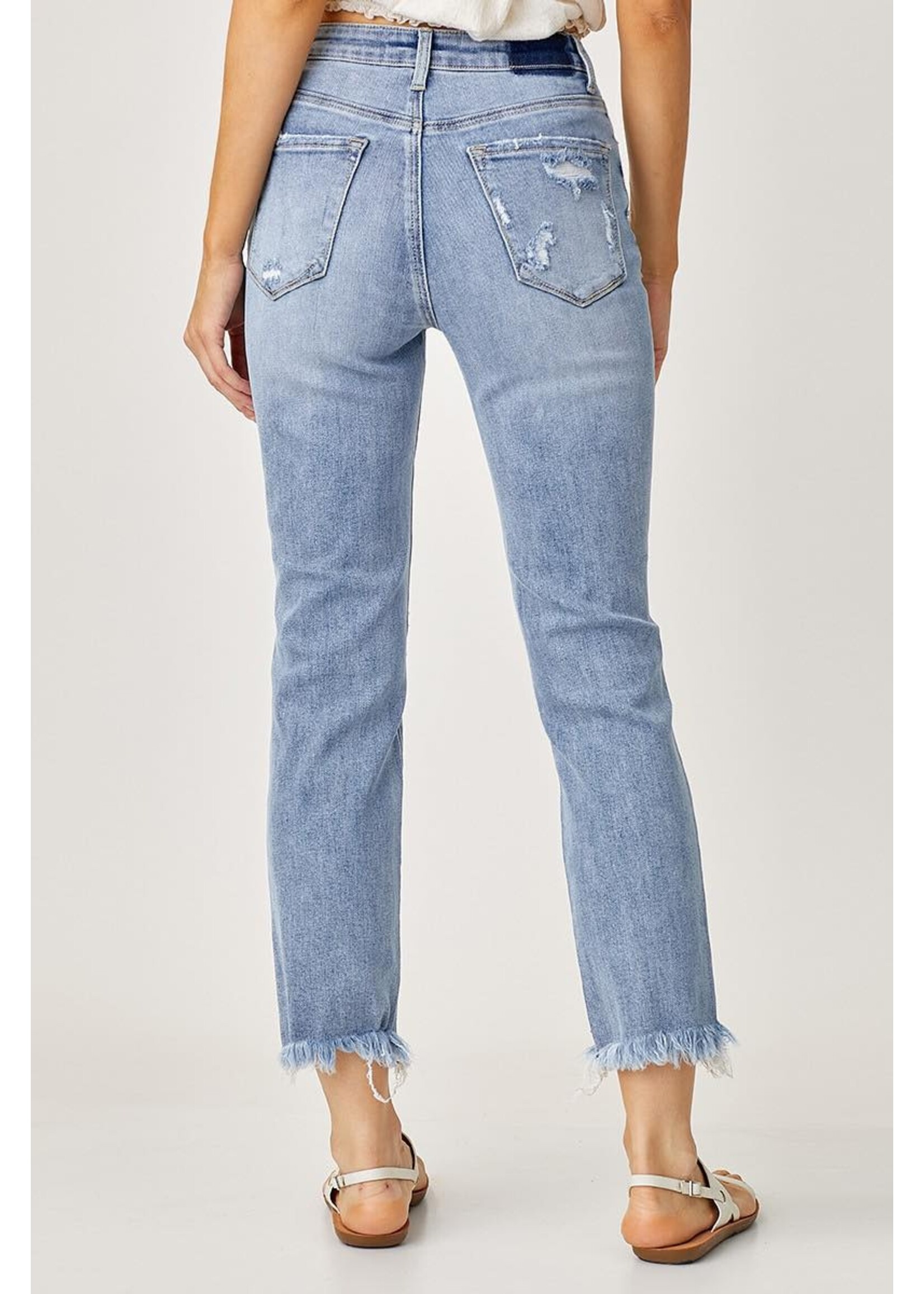 Risen Risen Light Wash High Waist Straight Jeans