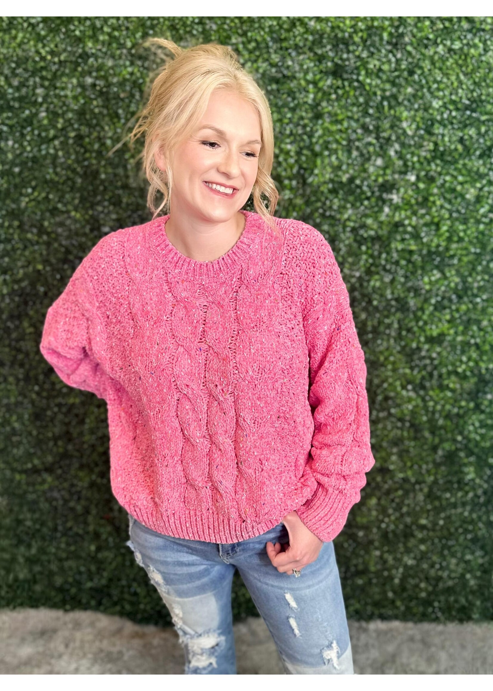 Adora Pink Confetti Sweater