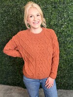 Adora Rust Cable Knit Sweater