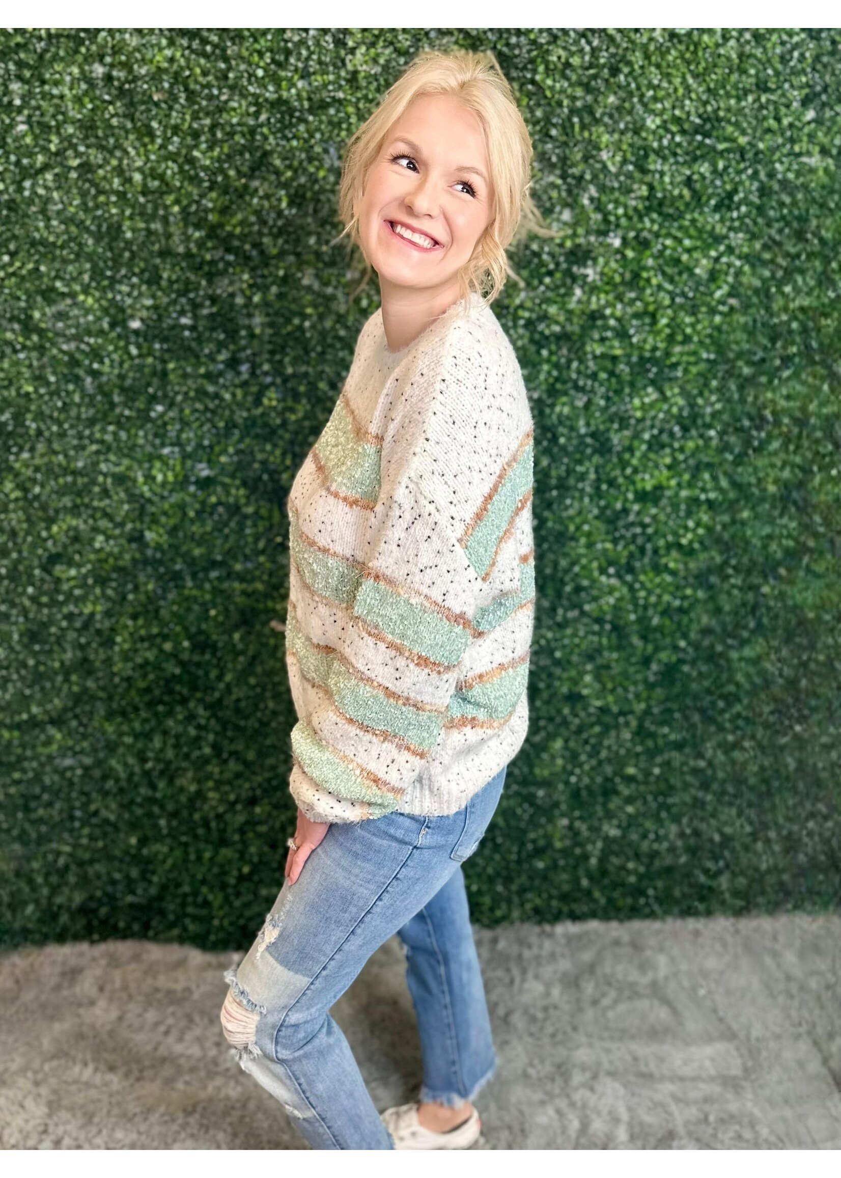 Adora Striped Fuzzy Sweater