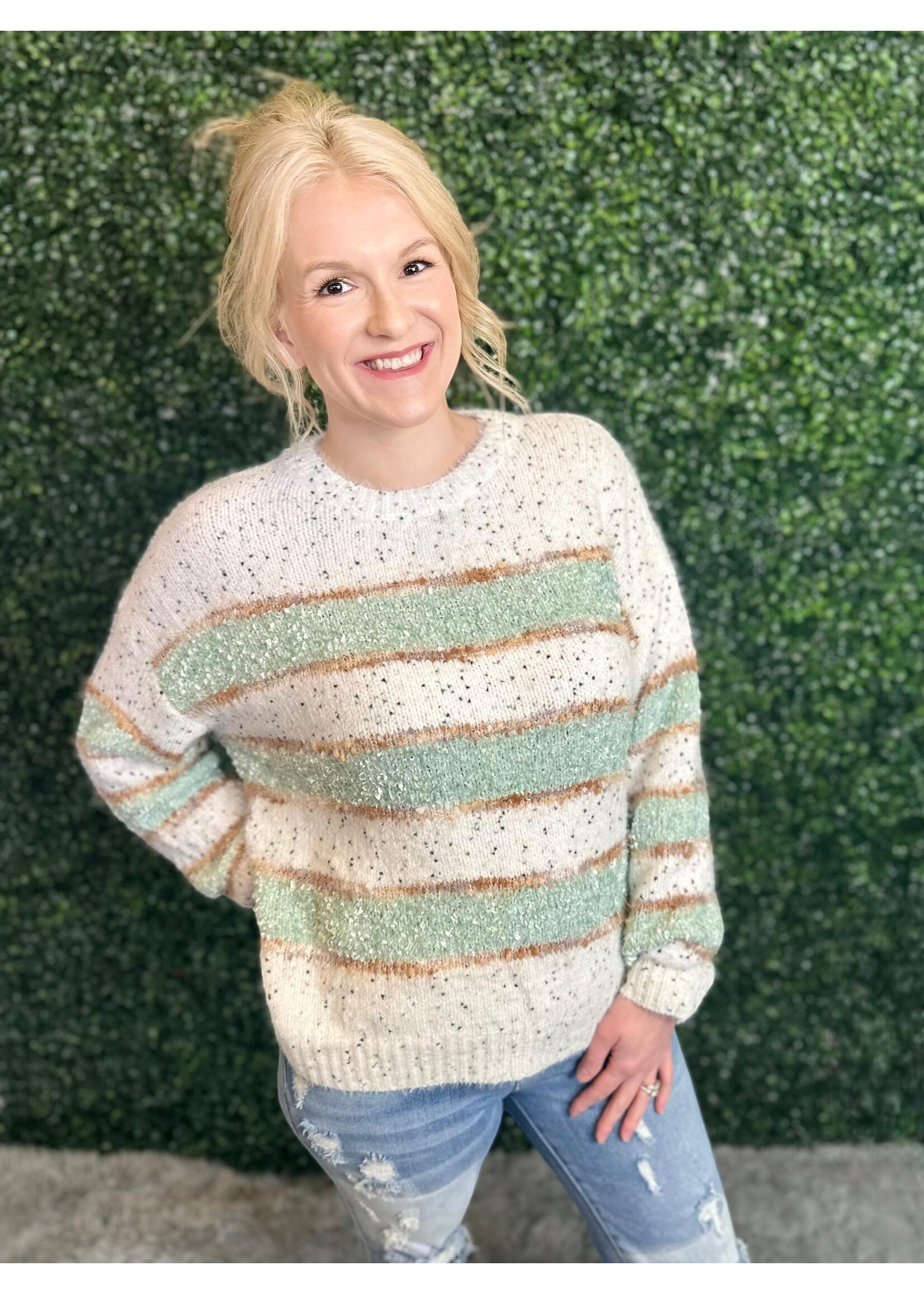 Adora Striped Fuzzy Sweater