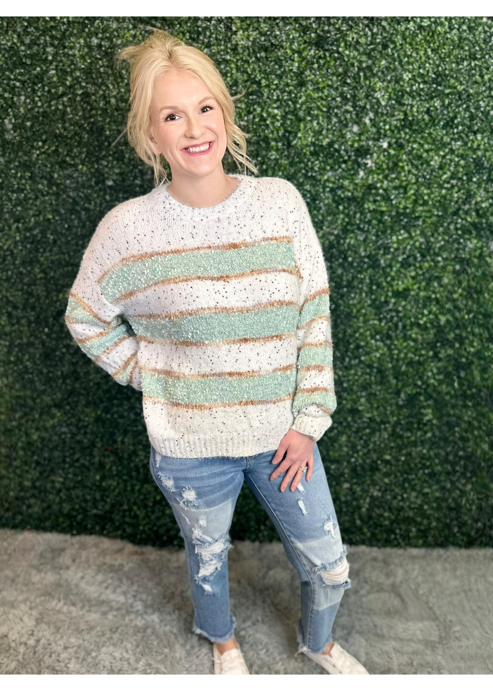 Adora Striped Fuzzy Sweater