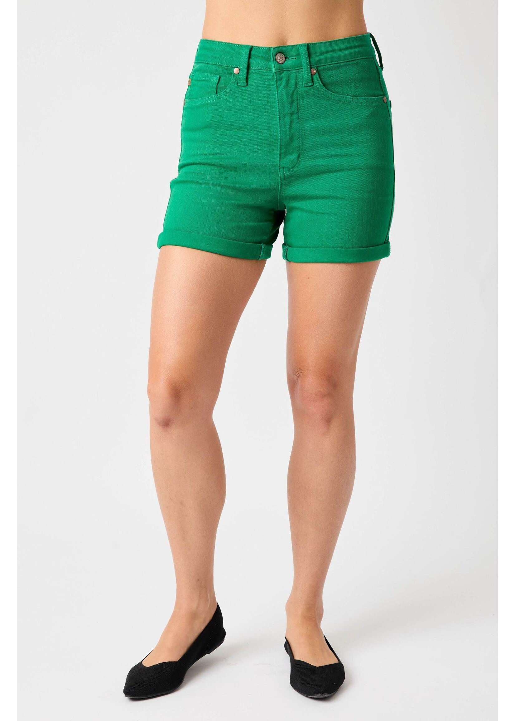 Judy Blue JB Kelly Green HW Tummy Control Shorts