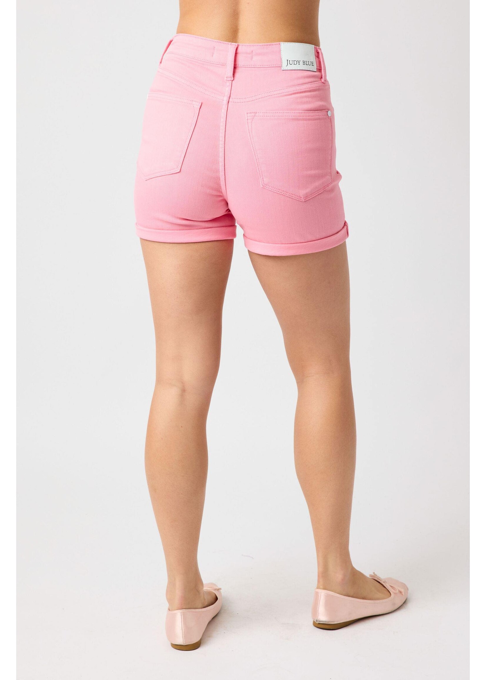 Judy Blue Pink HW Tummy Control Shorts