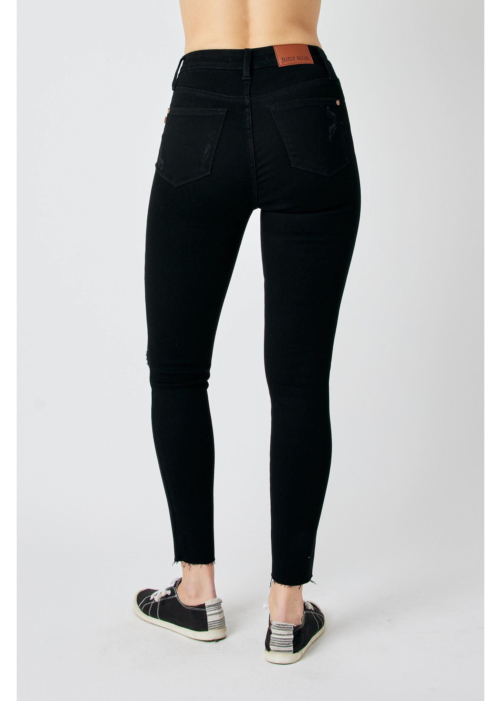 Judy Blue Black HW Destroy Raw Hem Skinny