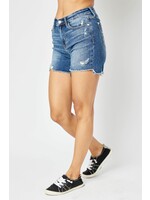 JB Mid-Rise Hi-Lo Destroyed Shorts