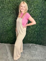 Lovely Melody Taupe Quirky Comfort Jumpsuit