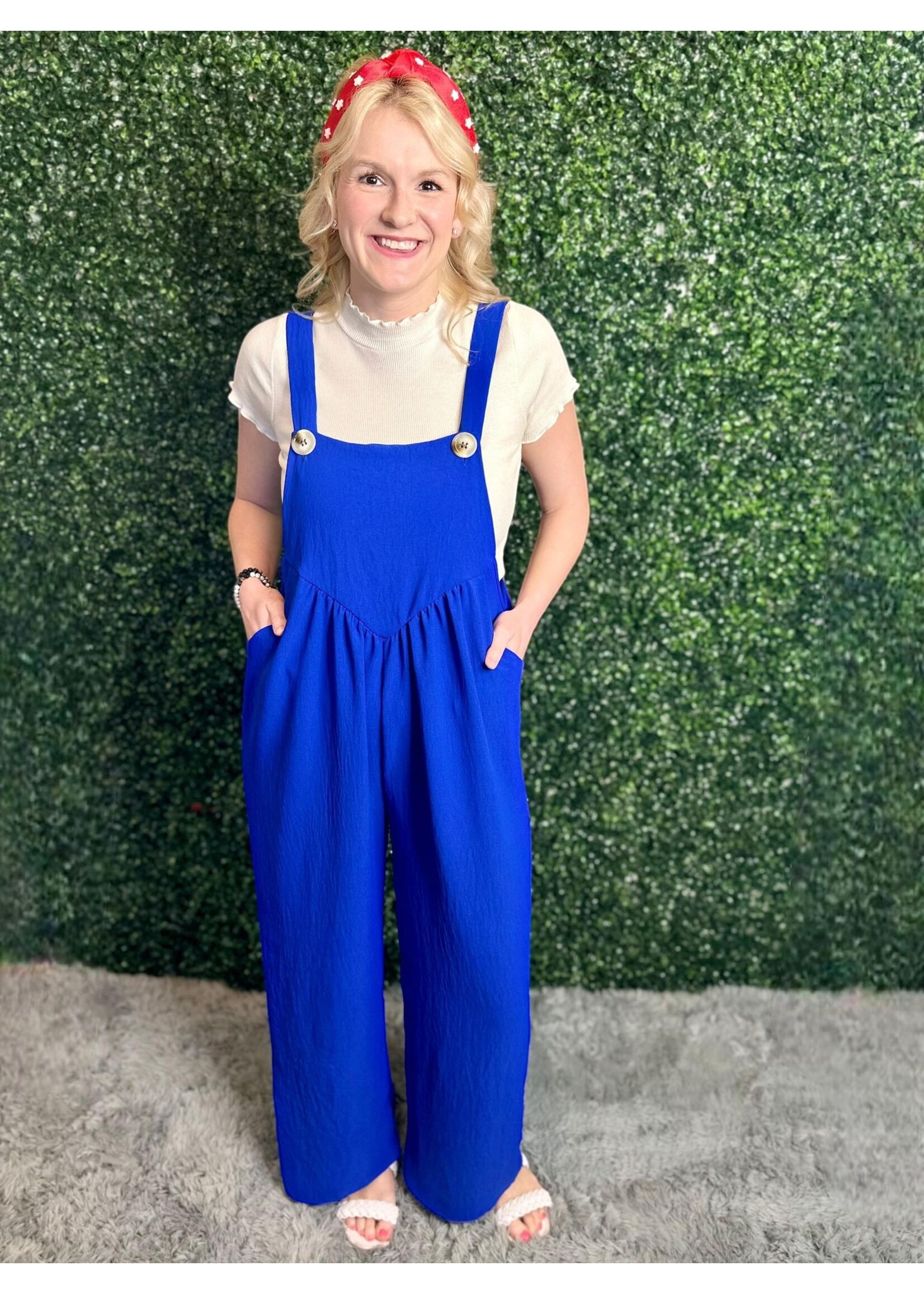 Lovely Melody Royal Blue Stay Calm Jumpsuit