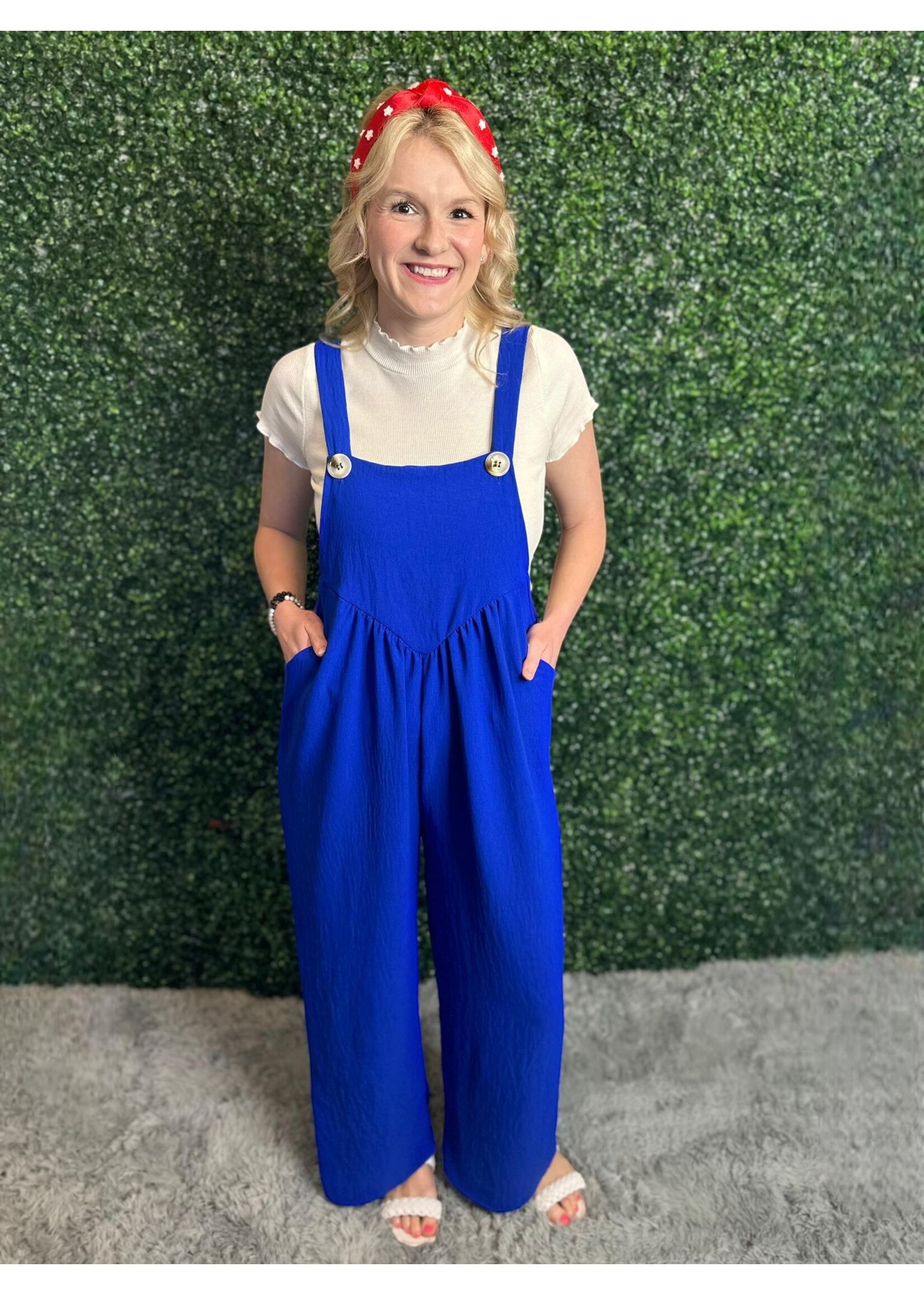 Lovely Melody Royal Blue Stay Calm Jumpsuit