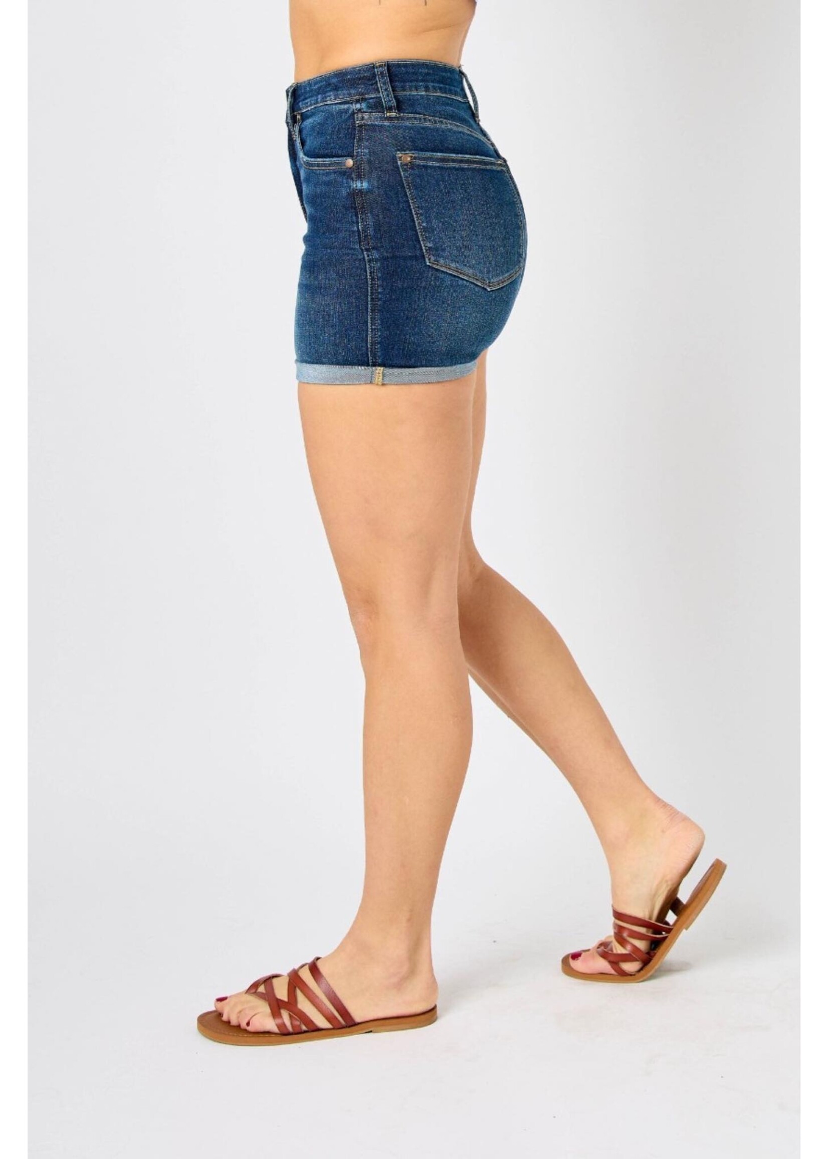 Judy Blue HW Tummy Control Cool Denim Shorts