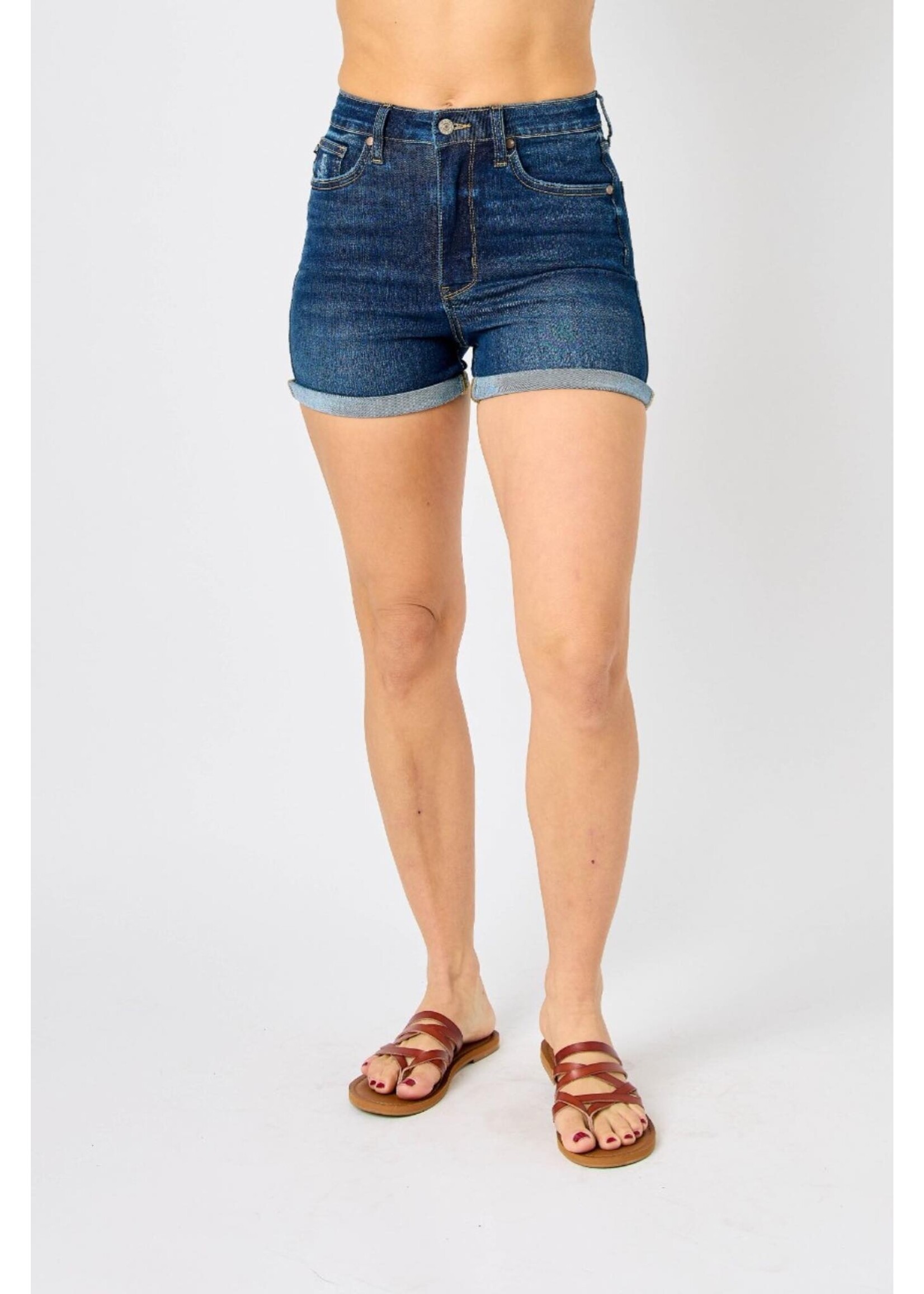 Judy Blue HW Tummy Control Cool Denim Shorts